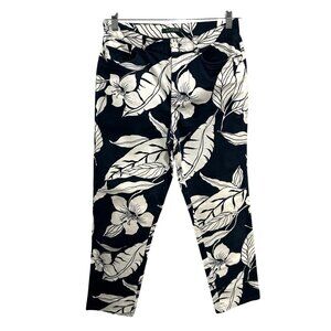 Lauren Ralph Lauren Womens Floral Print Straight-Leg Pants Size 8 98% Cotton 2%